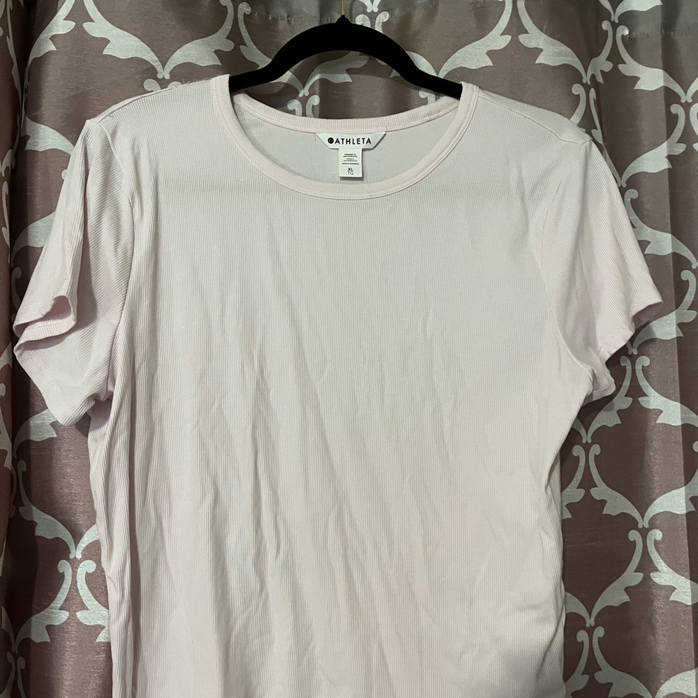 Athleta Women's Light Pink Short Sleeve Tee